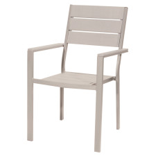 Linea tenerife sedia effetto legno con braccioli  beige
