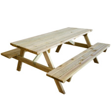 Tavolo da esterno con panche in legno