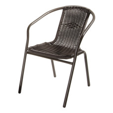 Sedia Ios con struttura in metallo e seduta e schienale in polyrattan