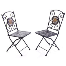 Coppia Sedie Set Mosaico Metallo verniciato