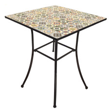 Tavolo Mosaico Metal Flower Design 80x80 h75 cm