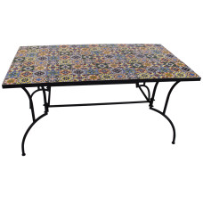 Tavolo Mosaico Metal Flower Desig 80X150