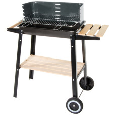 Barbecue in acciaio a carrello con ripiano