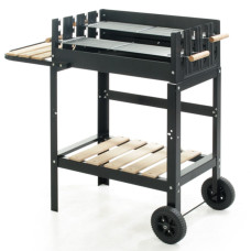 Barbecue in acciaio a carrello larghezza 90 cm