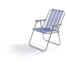 Sedia Lanzarote dimensioni 52x44x75 cm colore bianco e blu