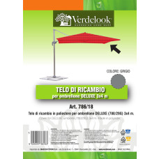 Telo ricambio per ombrellone deluxe 3x4m  grigio