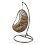 Poltrona pensile in rattan con morbido cuscino beige